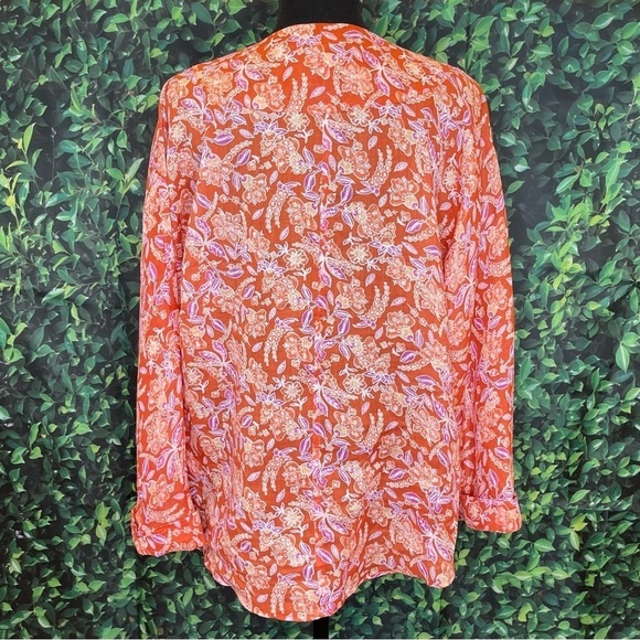 🔥 J Crew Ramie Tunic Top in Painted Block Print NWOT M - Picture 6 of 14